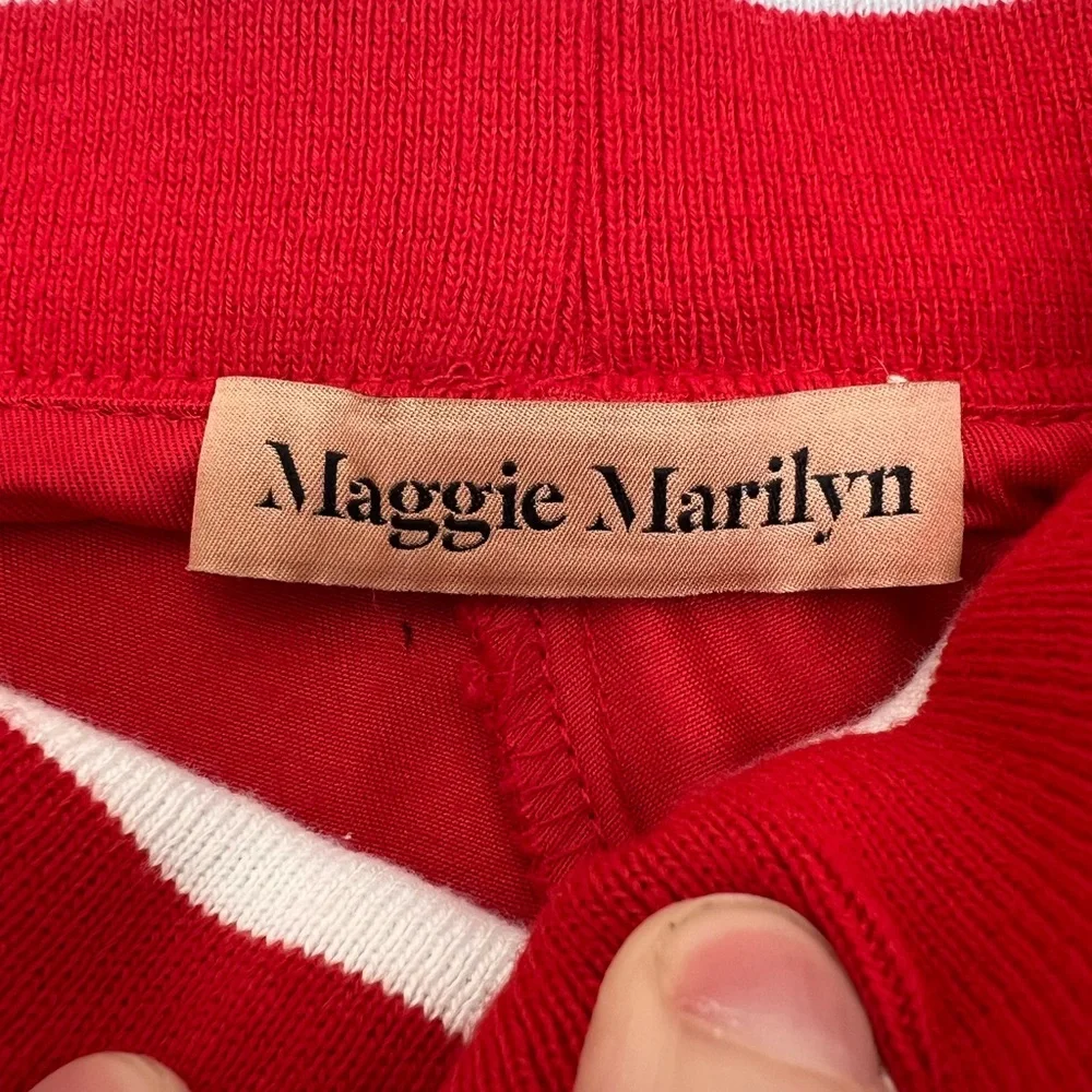 Maggie Marilyn Red Trailblazer Track‎ Pants with White Strips